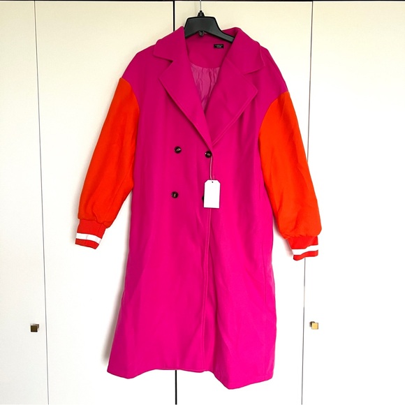 Classic Colorblock Double Breasted Lightweight Pea Coat - Picture 9 of 14